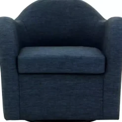 Max Navy Swivel Club Accent Chair