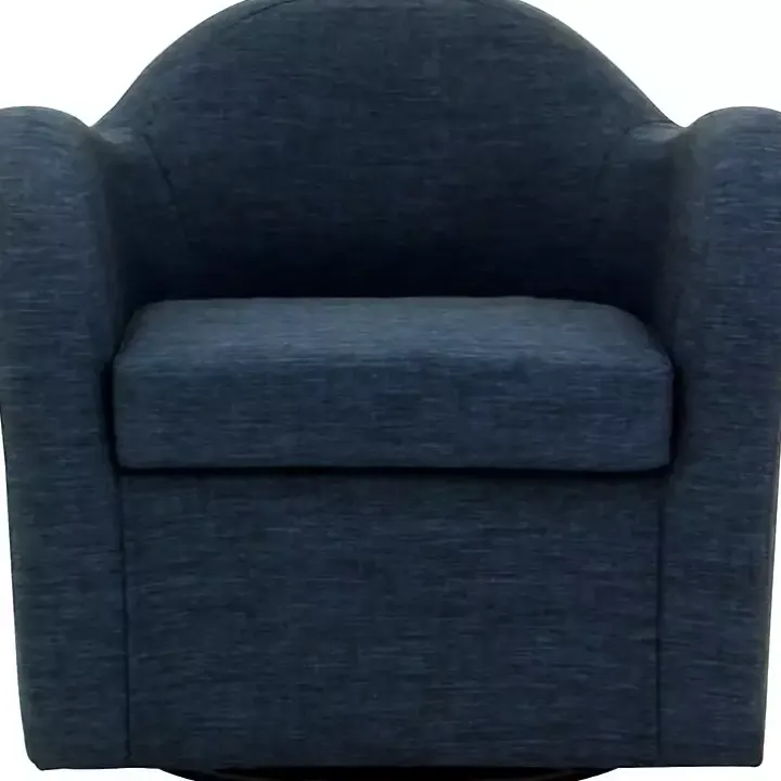 Max Navy Swivel Club Accent Chair