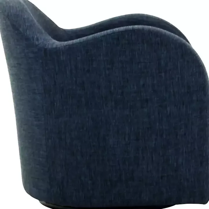 Max Navy Swivel Club Accent Chair