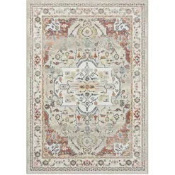 Medallion Ivory Rust Area Rug, 3x6