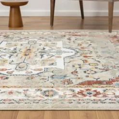 Medallion Ivory Rust Runner, 2x8