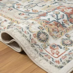 Medallion Ivory Rust Runner, 2x8