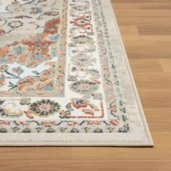 Medallion Ivory Rust Runner, 2x8