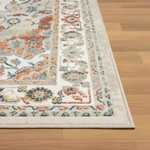 Medallion Ivory Rust Runner, 2x8
