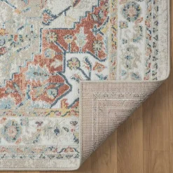 Medallion Ivory Rust Runner, 2x8