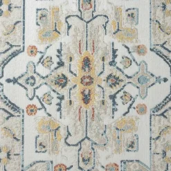 Medallion Ivory Rust Runner, 2x8
