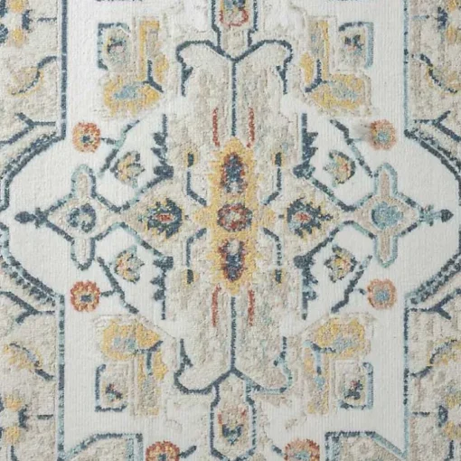Medallion Ivory Rust Runner, 2x8