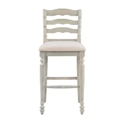 Melvin Distressed Whitewash Bar Stool