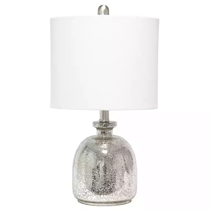 Mercury Hammered Glass White Shade Table Lamp
