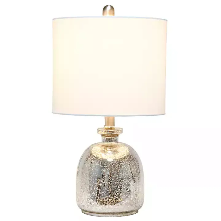 Mercury Hammered Glass White Shade Table Lamp
