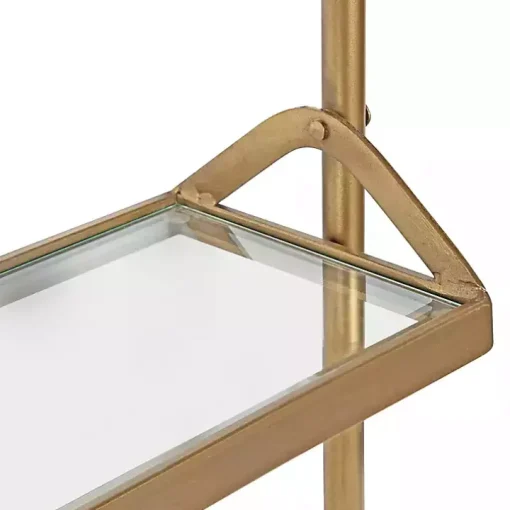 Merit Gold Metal Wall Shelf with Hooks