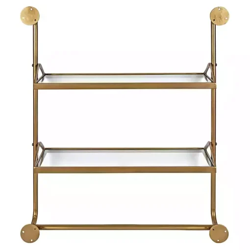 Merit Gold Metal Wall Shelf with Hooks