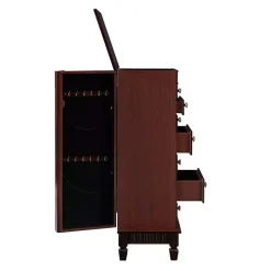 Merlot Wood 7-Drawer Joslyn Jewelry Armoire