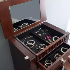 Merlot Wood 7-Drawer Joslyn Jewelry Armoire