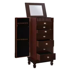 Merlot Wood 7-Drawer Joslyn Jewelry Armoire