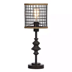 Metal and Burlap Edison Lamp