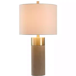 Metal and Concrete Cylindrical Table Lamp
