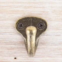 Metal and Wood Bath Sign with Hooks