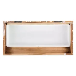 Metal and Wood Bath Sign with Hooks