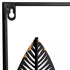 Metal and Wood Leaf Stems Wall Plaque