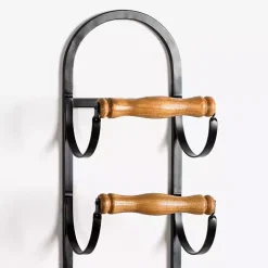 Metal and Wood Tiered Multi-Use Wall Rack