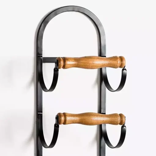 Metal and Wood Tiered Multi-Use Wall Rack