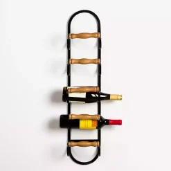 Metal and Wood Tiered Multi-Use Wall Rack