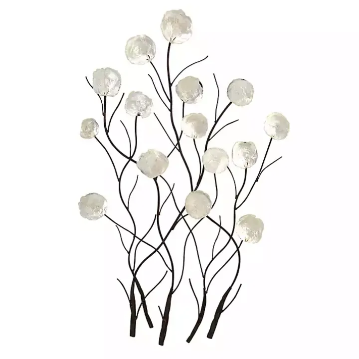 Metal Peony Shell Wall Plaque