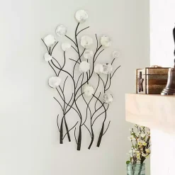 Metal Peony Shell Wall Plaque