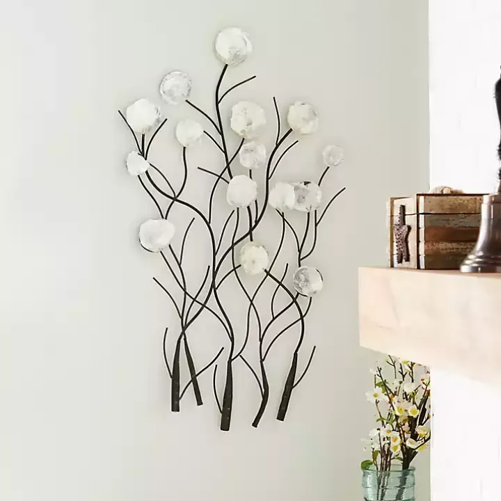 Metal Peony Shell Wall Plaque