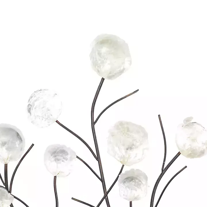 Metal Peony Shell Wall Plaque