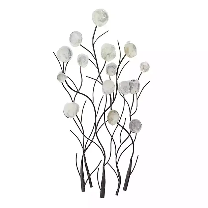 Metal Peony Shell Wall Plaque