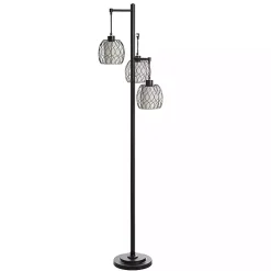 Metal Tiered Woven Cage Robert Floor Lamp
