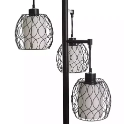 Metal Tiered Woven Cage Robert Floor Lamp
