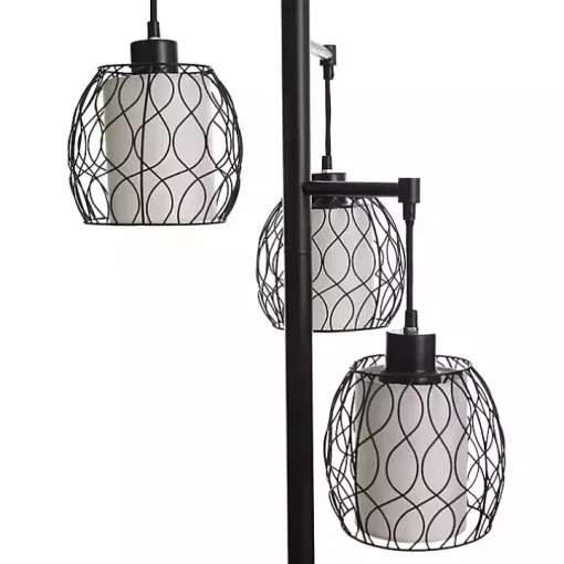 Metal Tiered Woven Cage Robert Floor Lamp