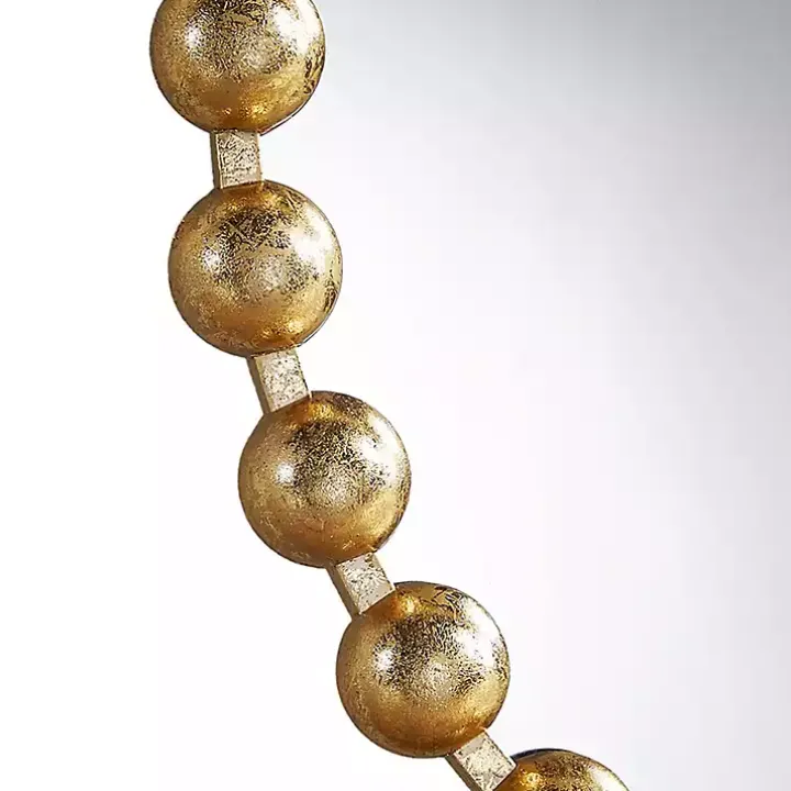 Metallic Gold Foiled Beaded Wall Mirror, 27 in.
