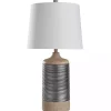 Metallic Silver Banded Table Lamp