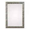 Metallic Silver Flowering Leaf Beveled Wall Mirror
