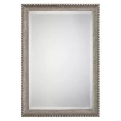 Metallic Silver Textured Frame Wall Mirror