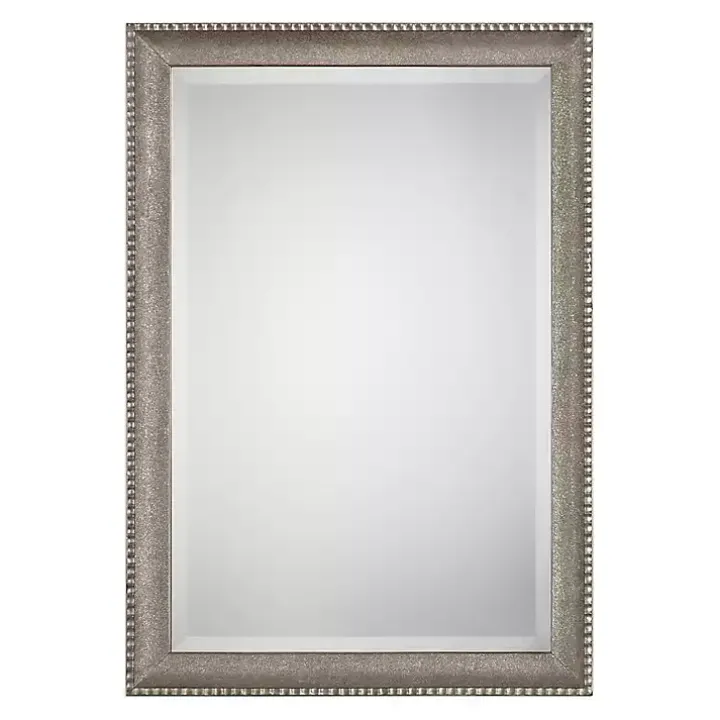 Metallic Silver Textured Frame Wall Mirror