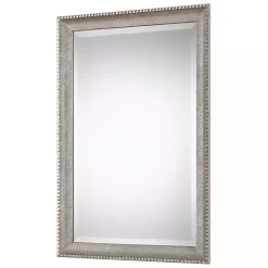 Metallic Silver Textured Frame Wall Mirror