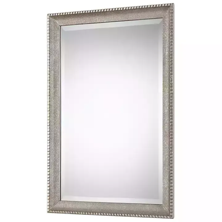 Metallic Silver Textured Frame Wall Mirror
