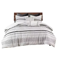 Mia White Striped 3-pc. King Duvet Cover Set