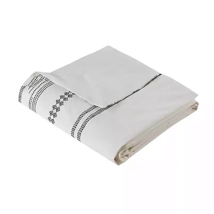 Mia White Striped 3-pc. King Duvet Cover Set