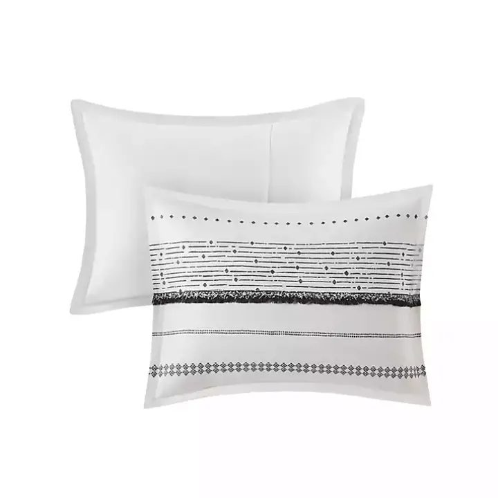 Mia White Striped 3-pc. King Duvet Cover Set