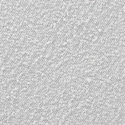 Mid-Century Modern Gray Boucle Ottoman