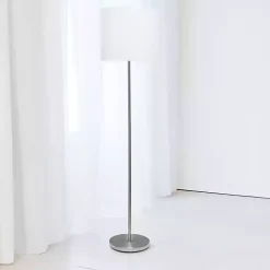Minimal Brushed Nickel Stem Floor Lamp
