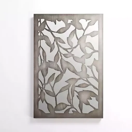Mira Carved Wood and Mirror Wall Plaque