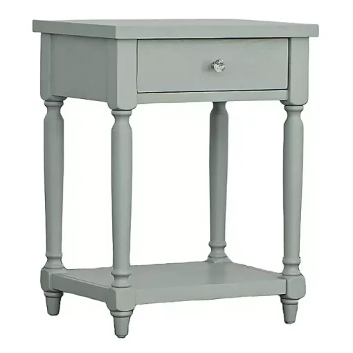 Mist Rectangle Accent Table with Charging Station