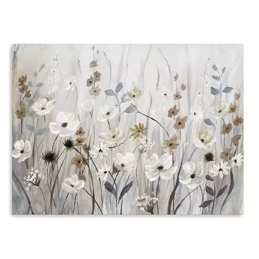 Misty Meadow Field Large Canvas Art Print